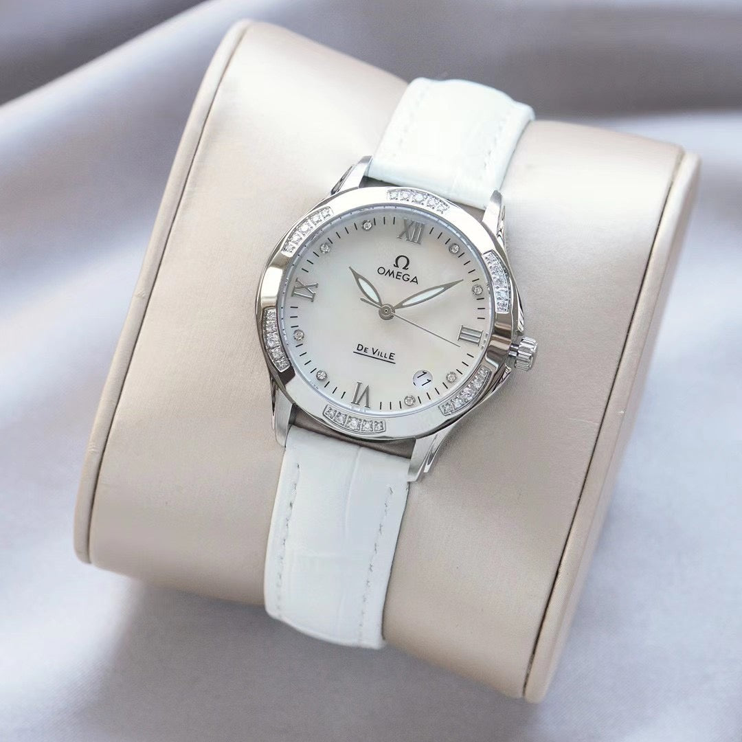 Omeg*—Elegant Ceramic Ladies' Watch