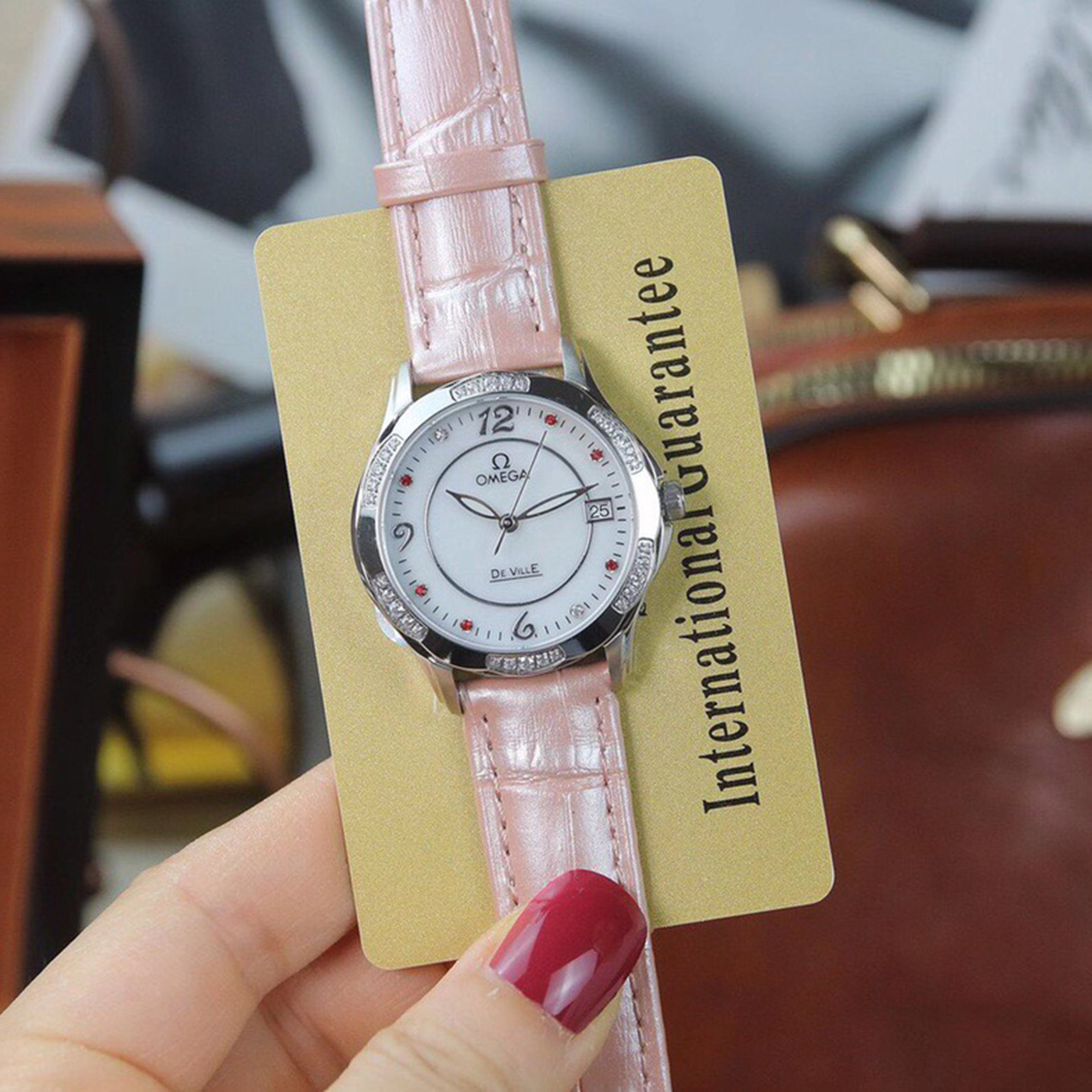 Omeg*—Elegant Ceramic Ladies' Watch