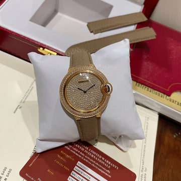 Carti*r - Grey Lychee Grain Leather Women's Watch 36MM