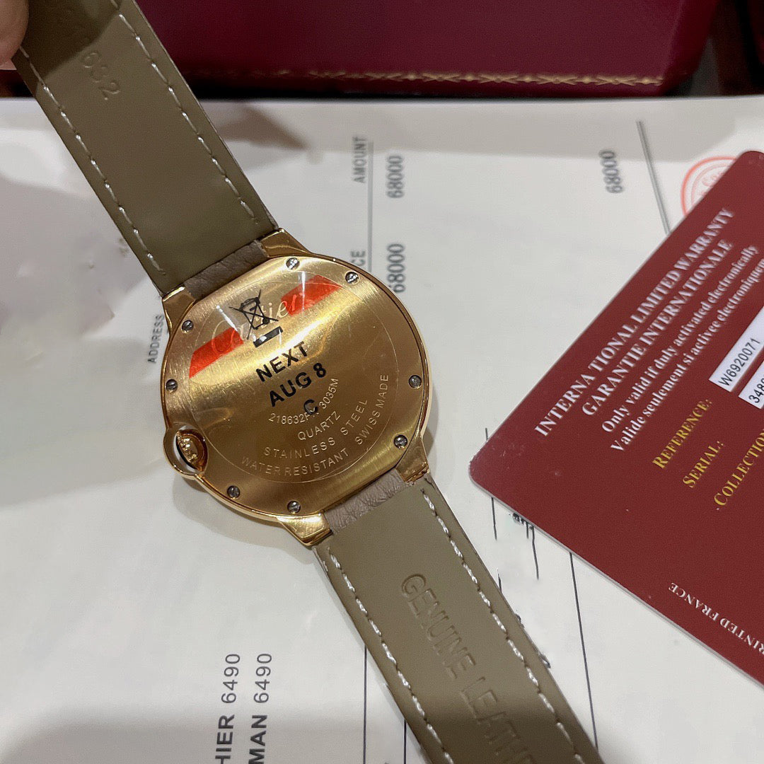 Carti*r - Grey Lychee Grain Leather Women's Watch 36MM