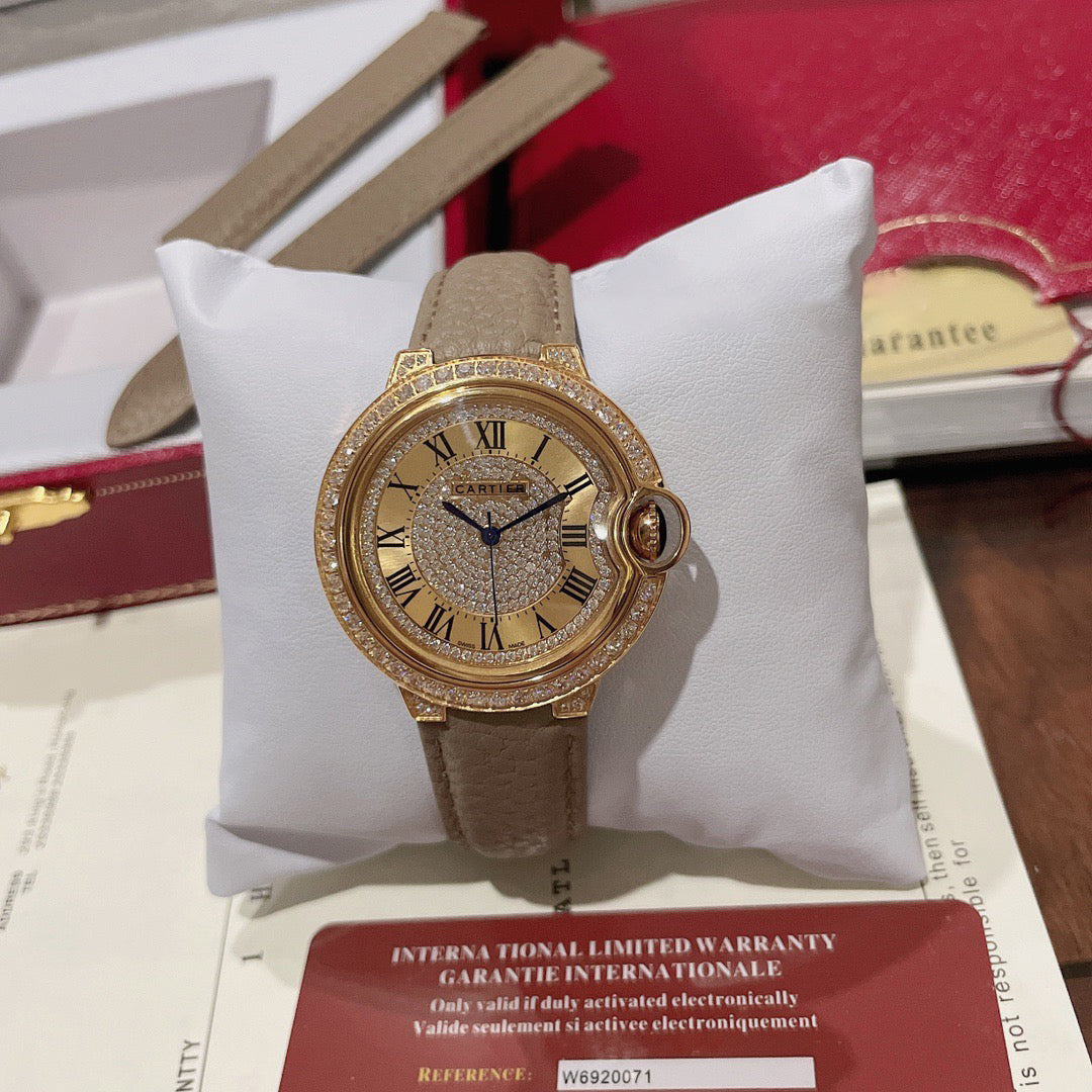 Carti*r - Grey Lychee Grain Leather Women's Watch 36MM