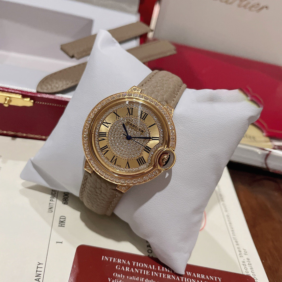 Carti*r - Grey Lychee Grain Leather Women's Watch 36MM