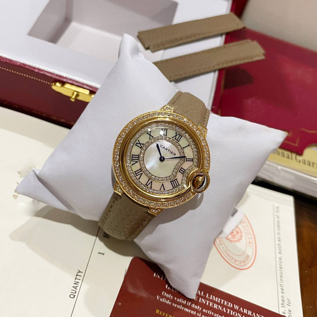 Carti*r - Grey Lychee Grain Leather Women's Watch 36MM