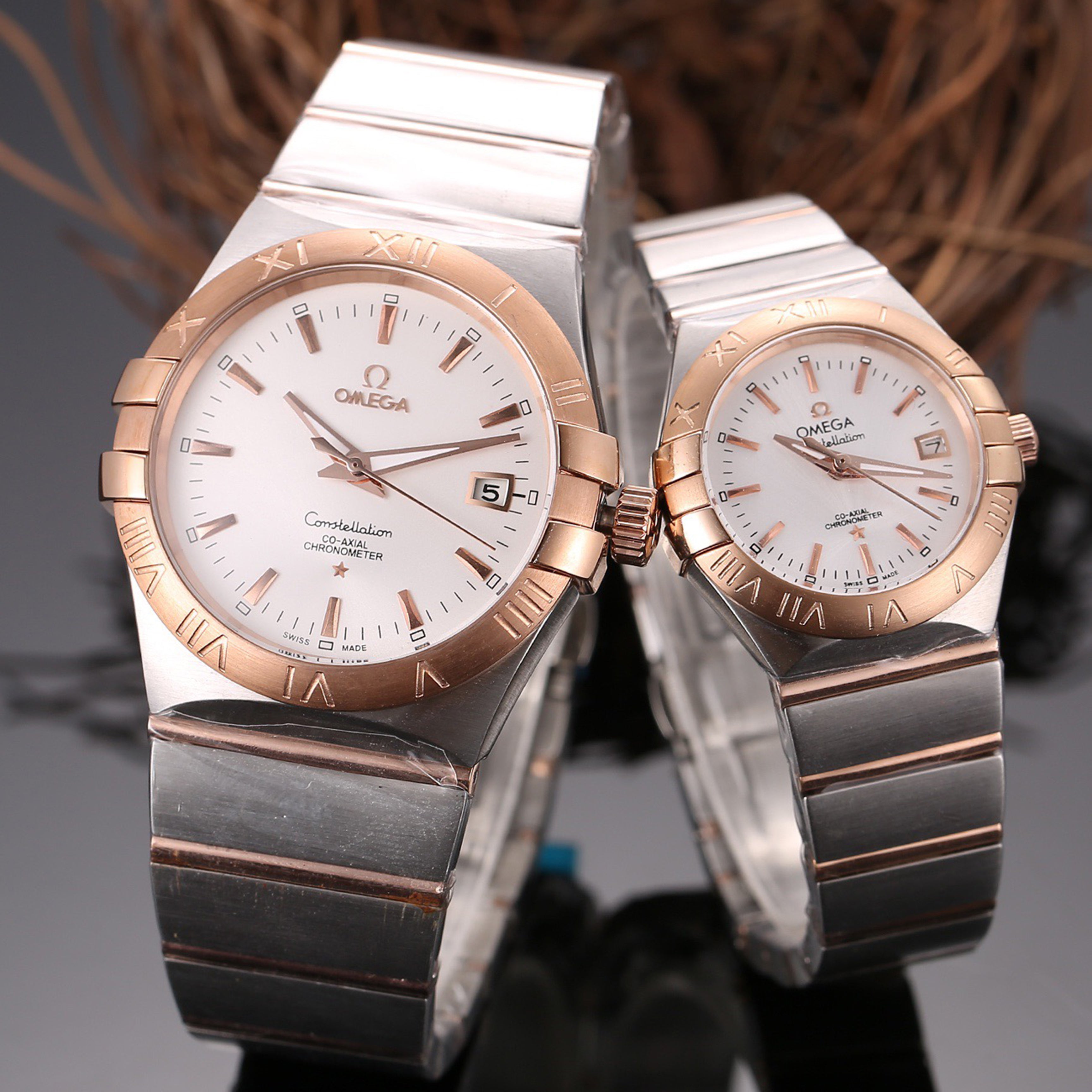 Omeg*-3 Needle Synchronized Twin Eagle Series Couple Watches