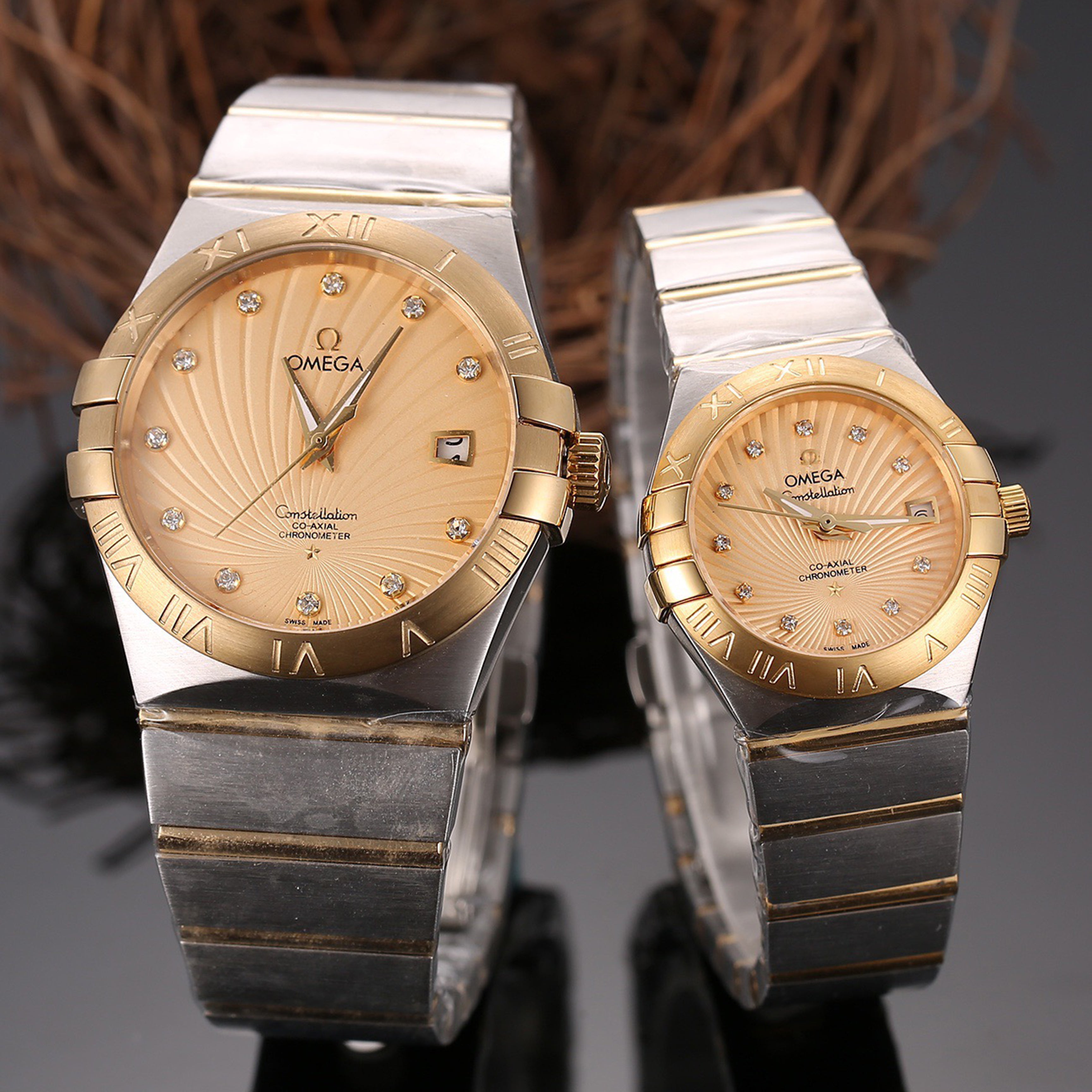 Omeg*-3 Needle Synchronized Twin Eagle Series Couple Watches