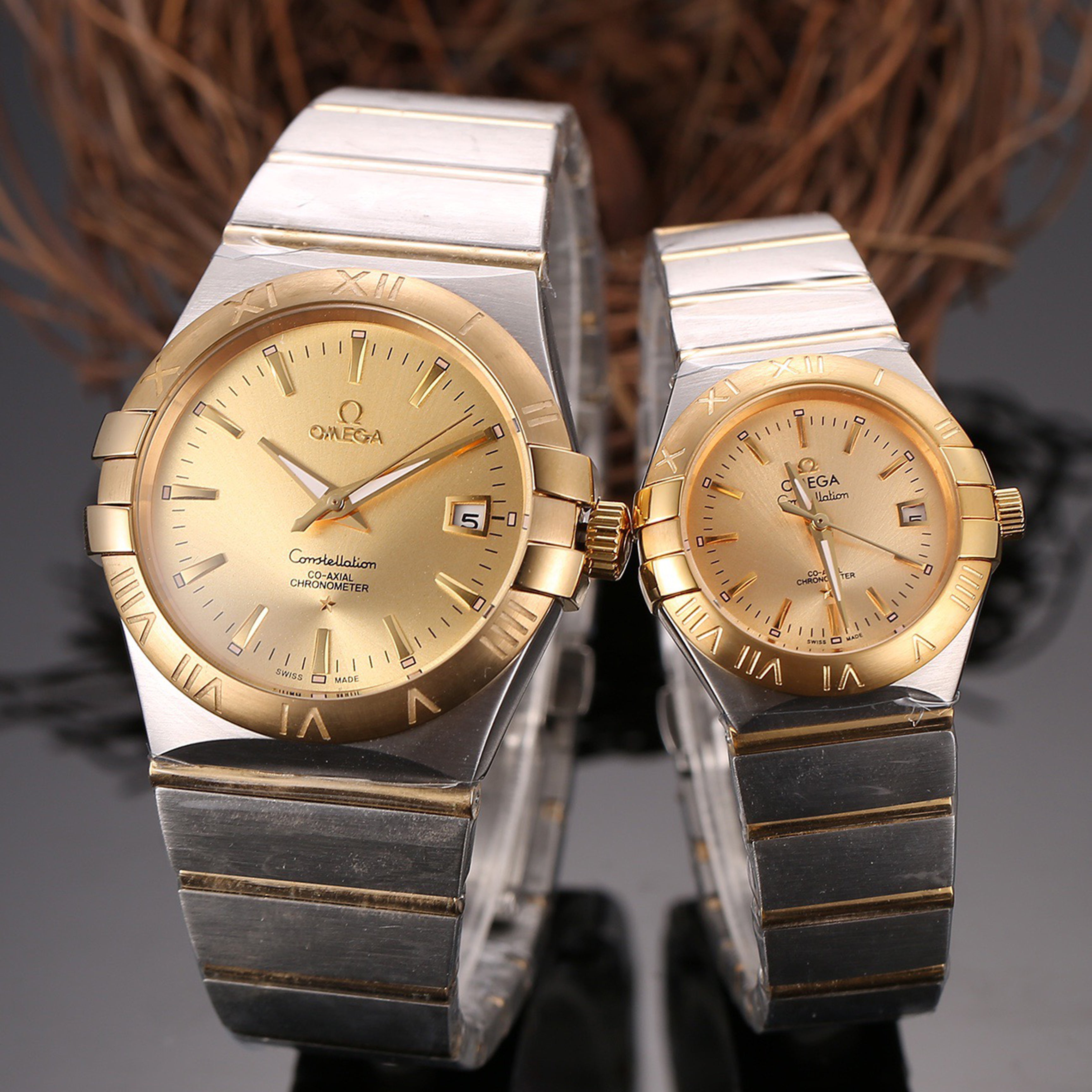 Omeg*-3 Needle Synchronized Twin Eagle Series Couple Watches