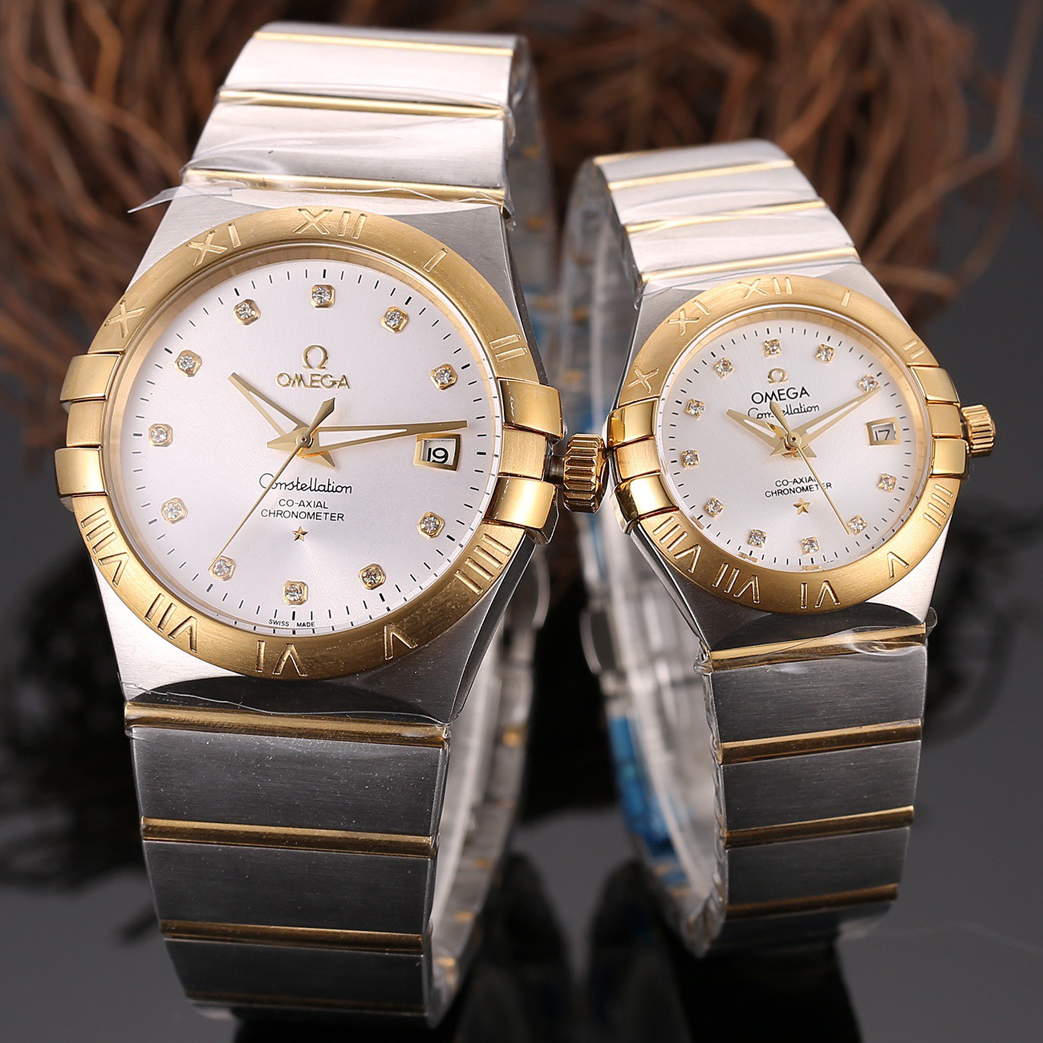 Omeg*-3 Needle Synchronized Twin Eagle Series Couple Watches