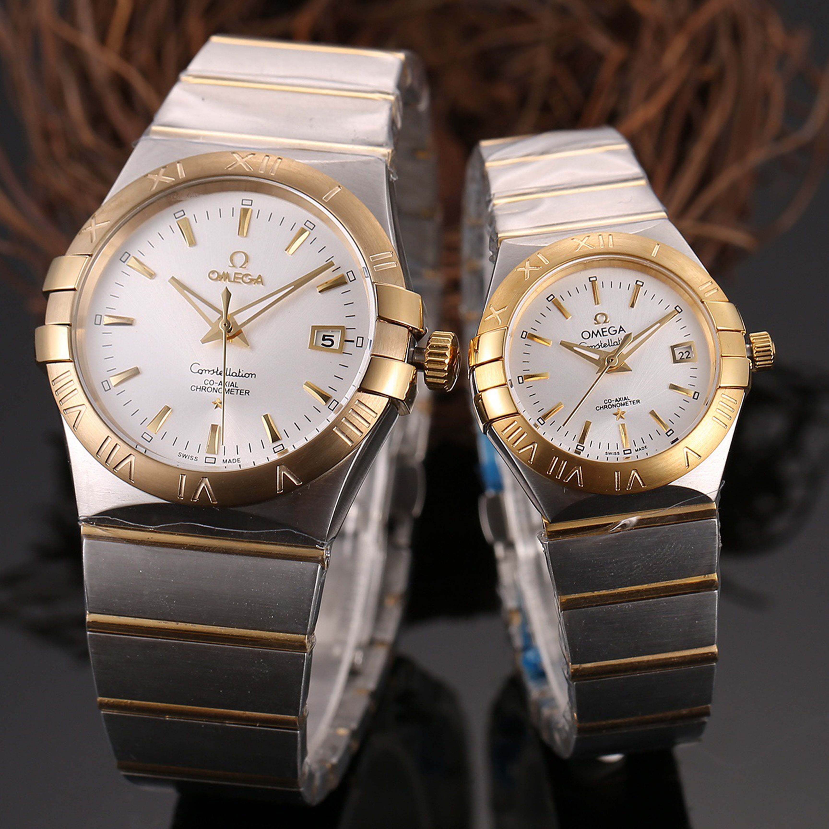 Omeg*-3 Needle Synchronized Twin Eagle Series Couple Watches