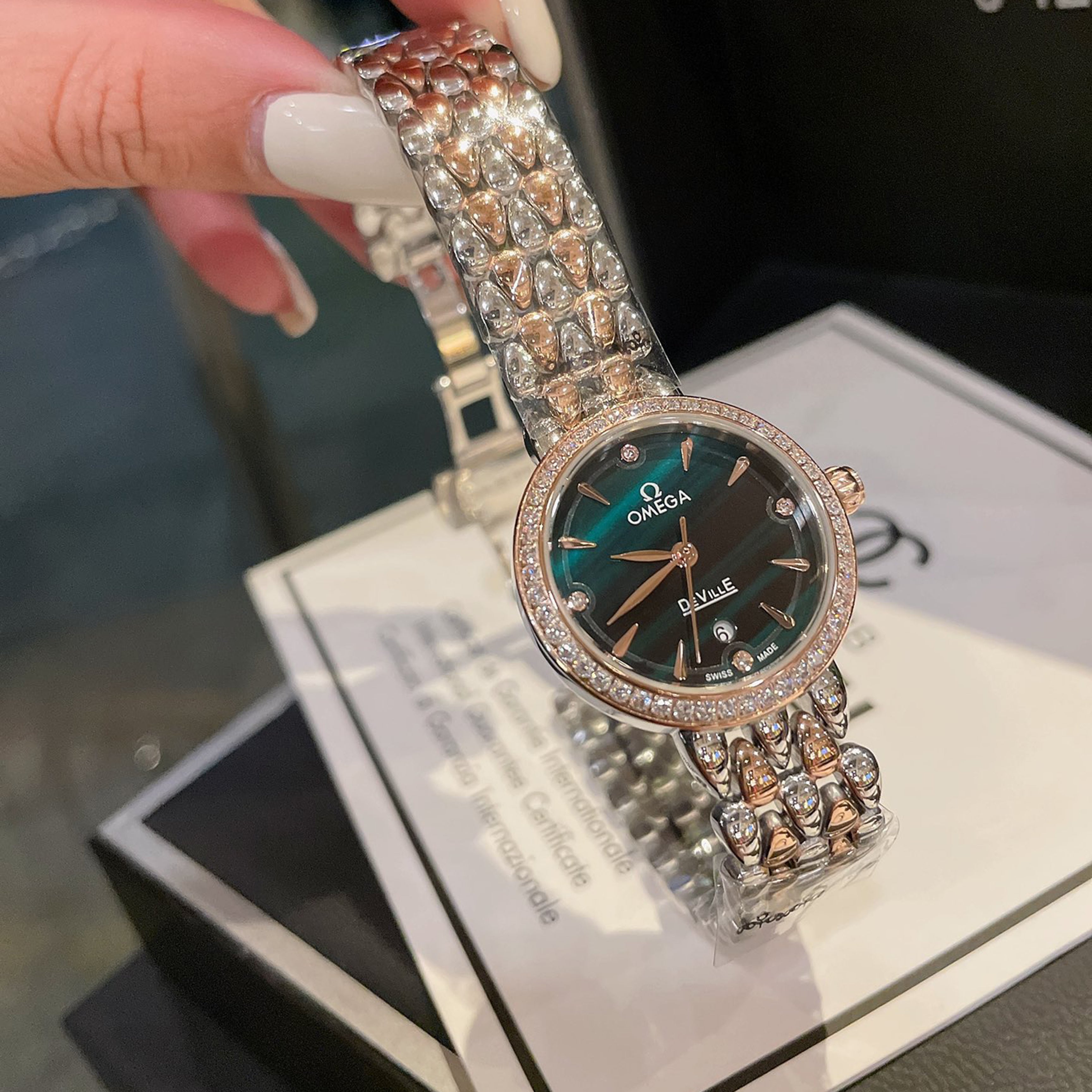 Omeg* Dewdrop Co-Axial Watch, Waterdrop Style, 28MM