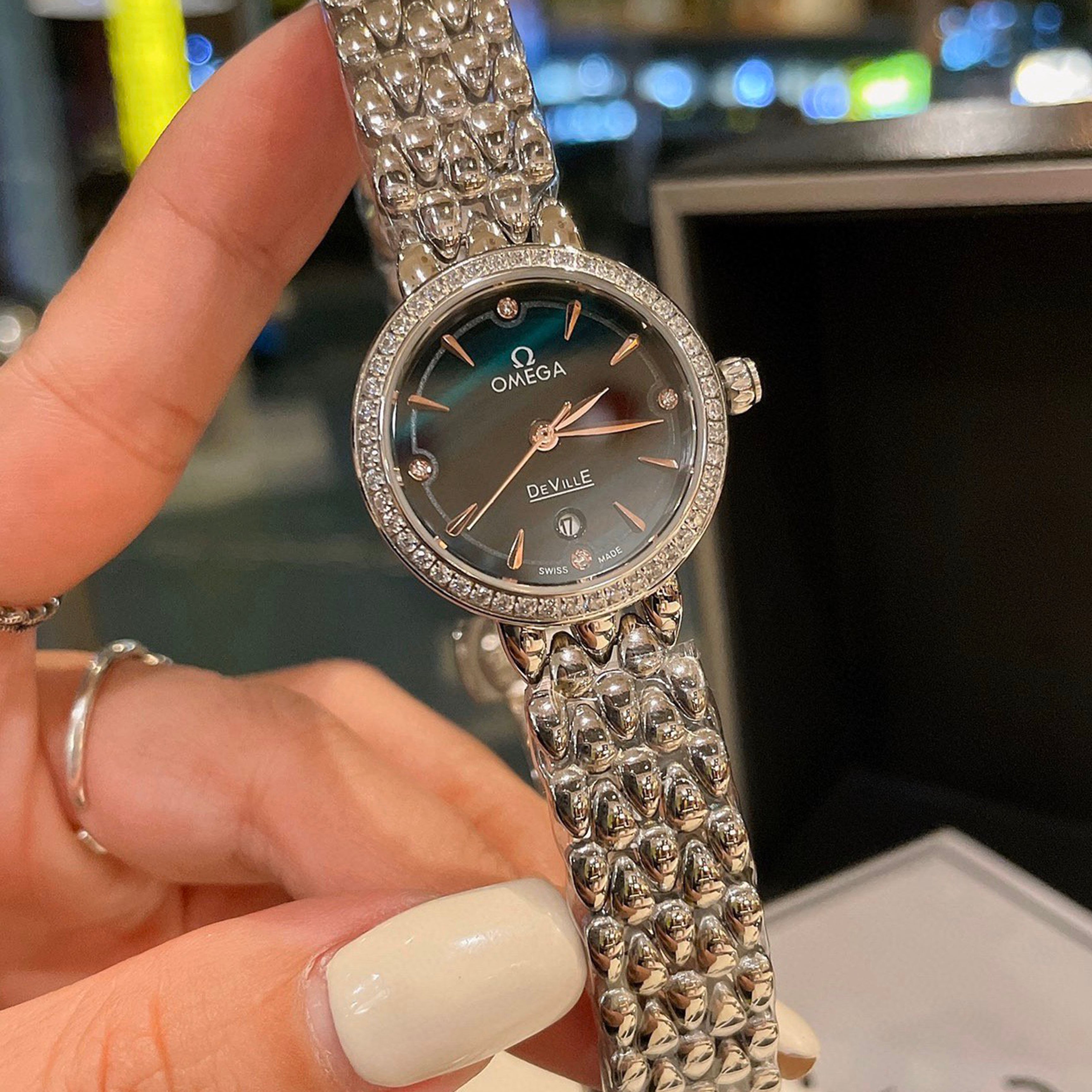 Omeg* Dewdrop Co-Axial Watch, Waterdrop Style, 28MM