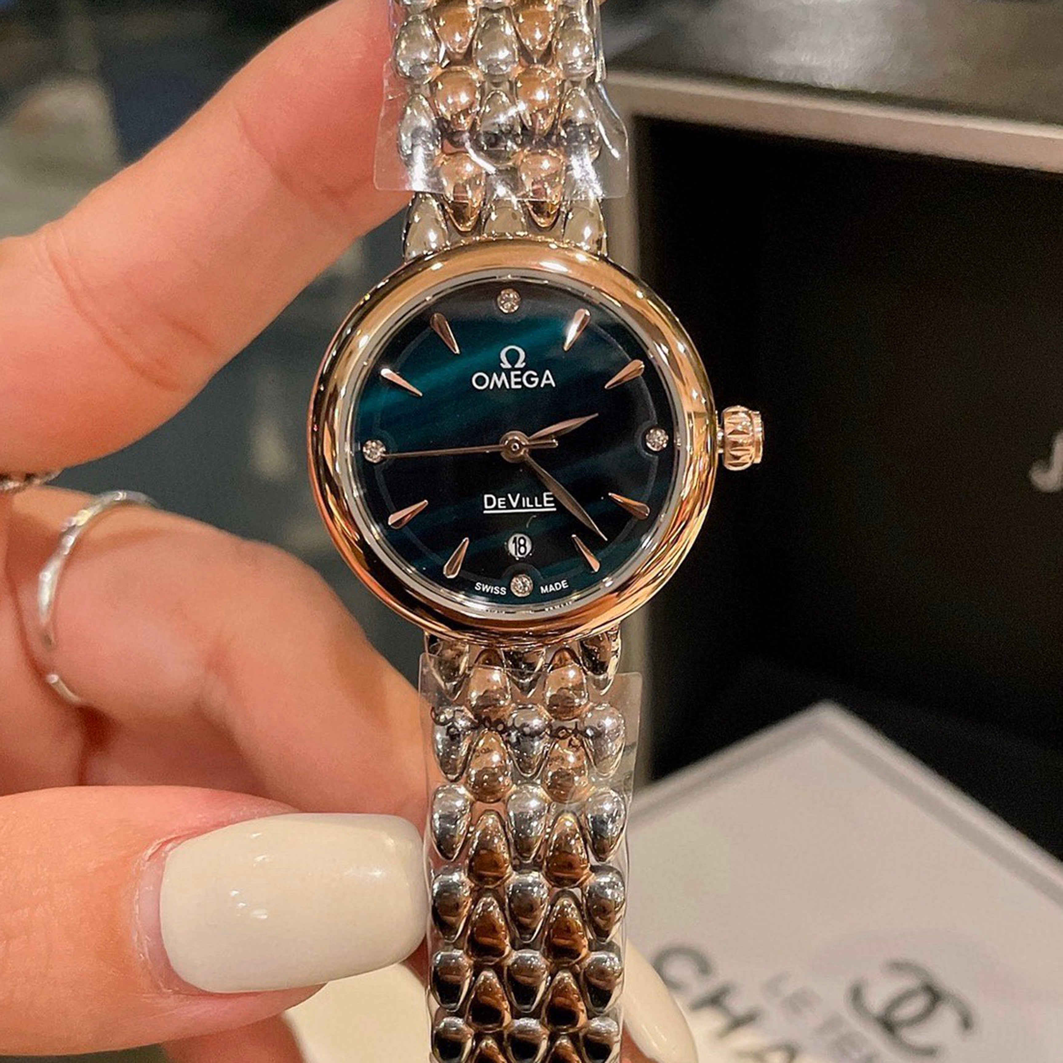 Omeg* Dewdrop Co-Axial Watch, Waterdrop Style, 28MM