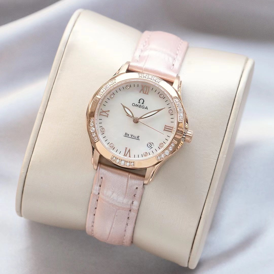 Omeg*—Elegant Ceramic Ladies' Watch
