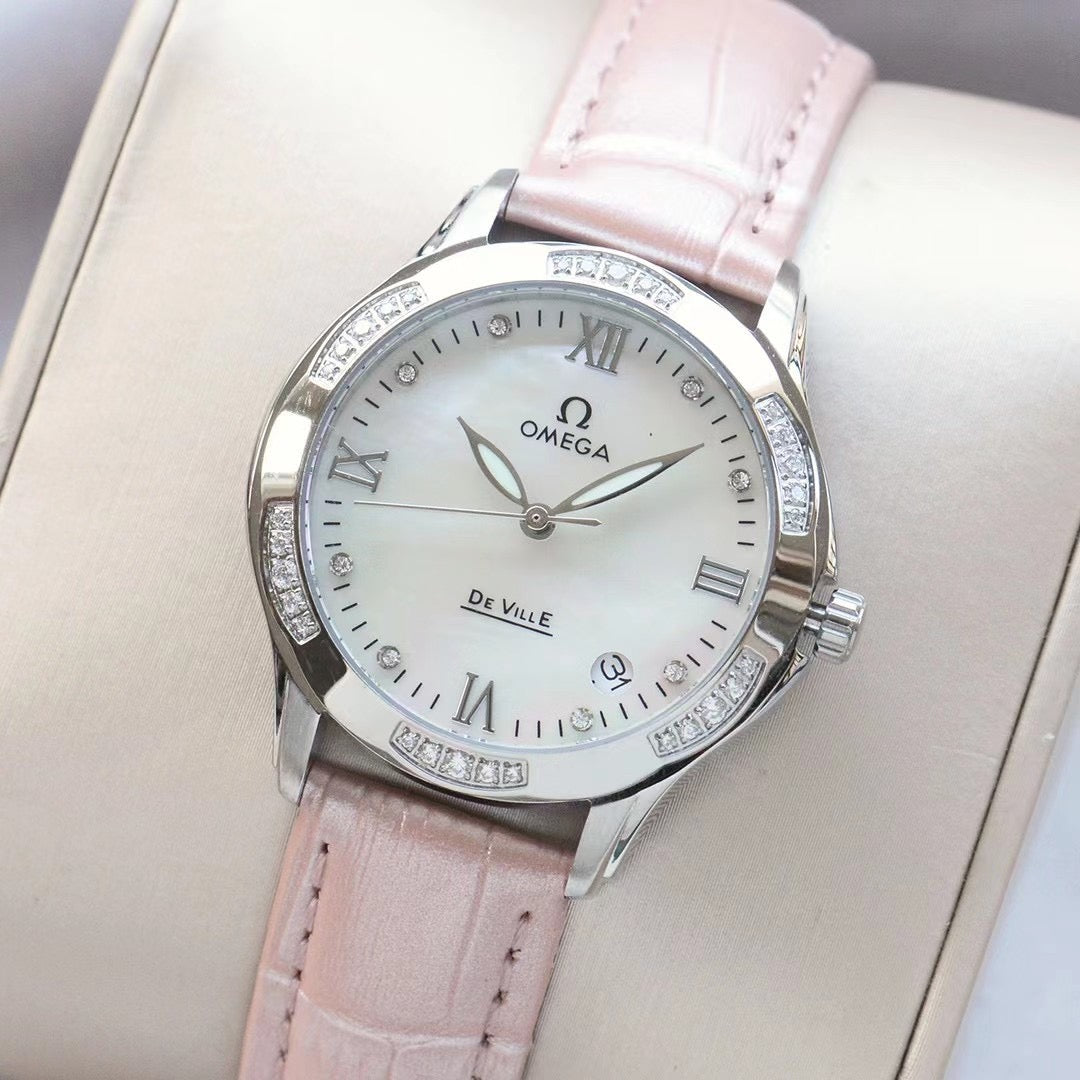 Omeg*—Elegant Ceramic Ladies' Watch