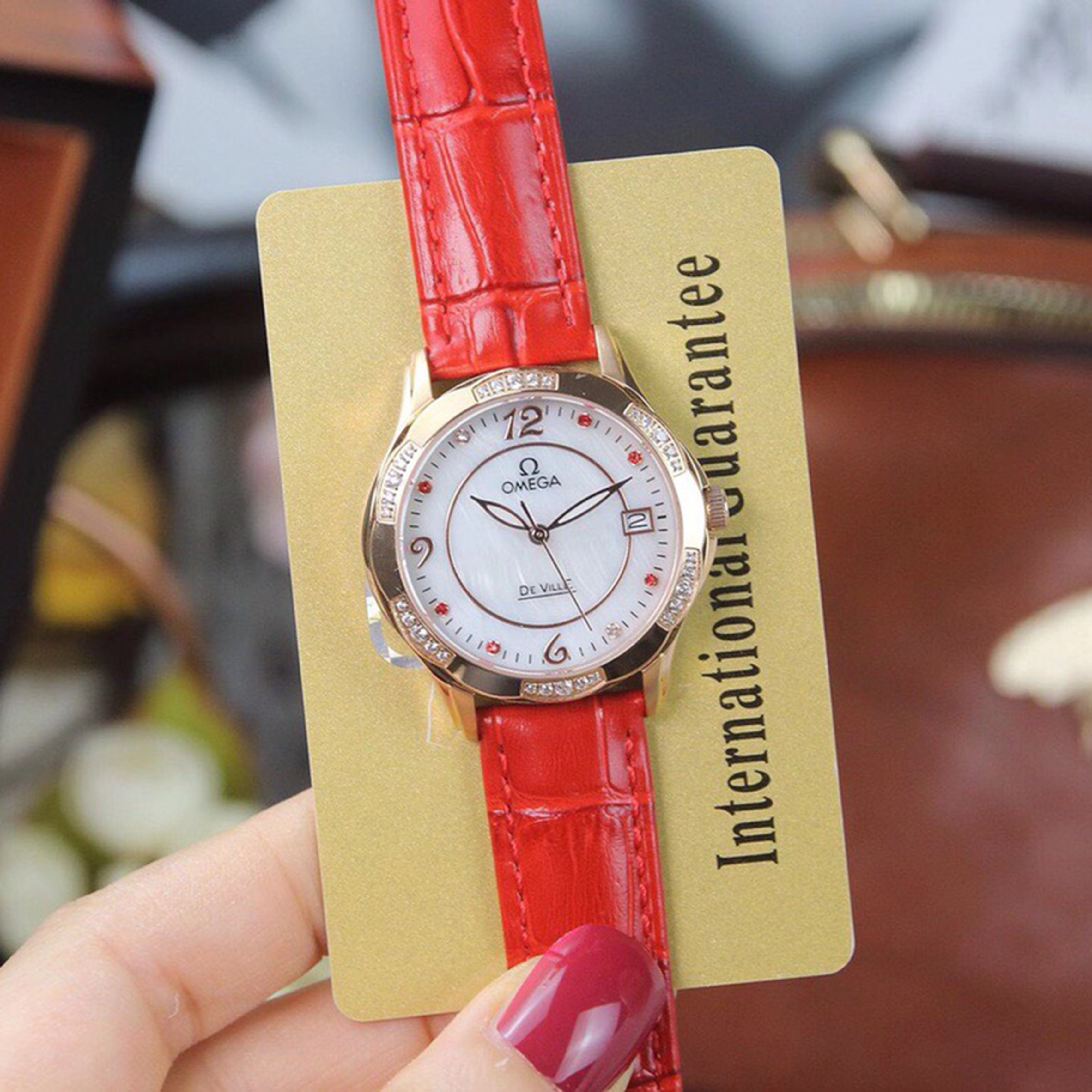 Omeg*—Elegant Ceramic Ladies' Watch